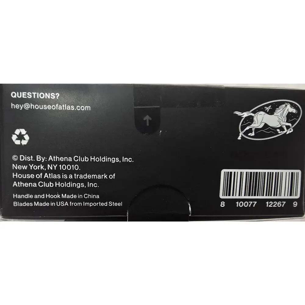 House of Atlas The Premium Razor Kit, 1 Handle + 1 Hook + 2 Refills, Gunmetal